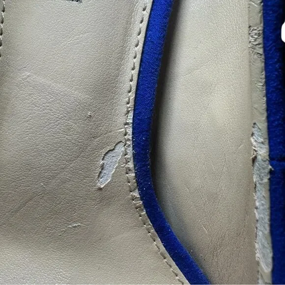 Gianni size 8  Bini Blue Peep-Toe platform stiletto black studded Heels - Picture 4 of 11